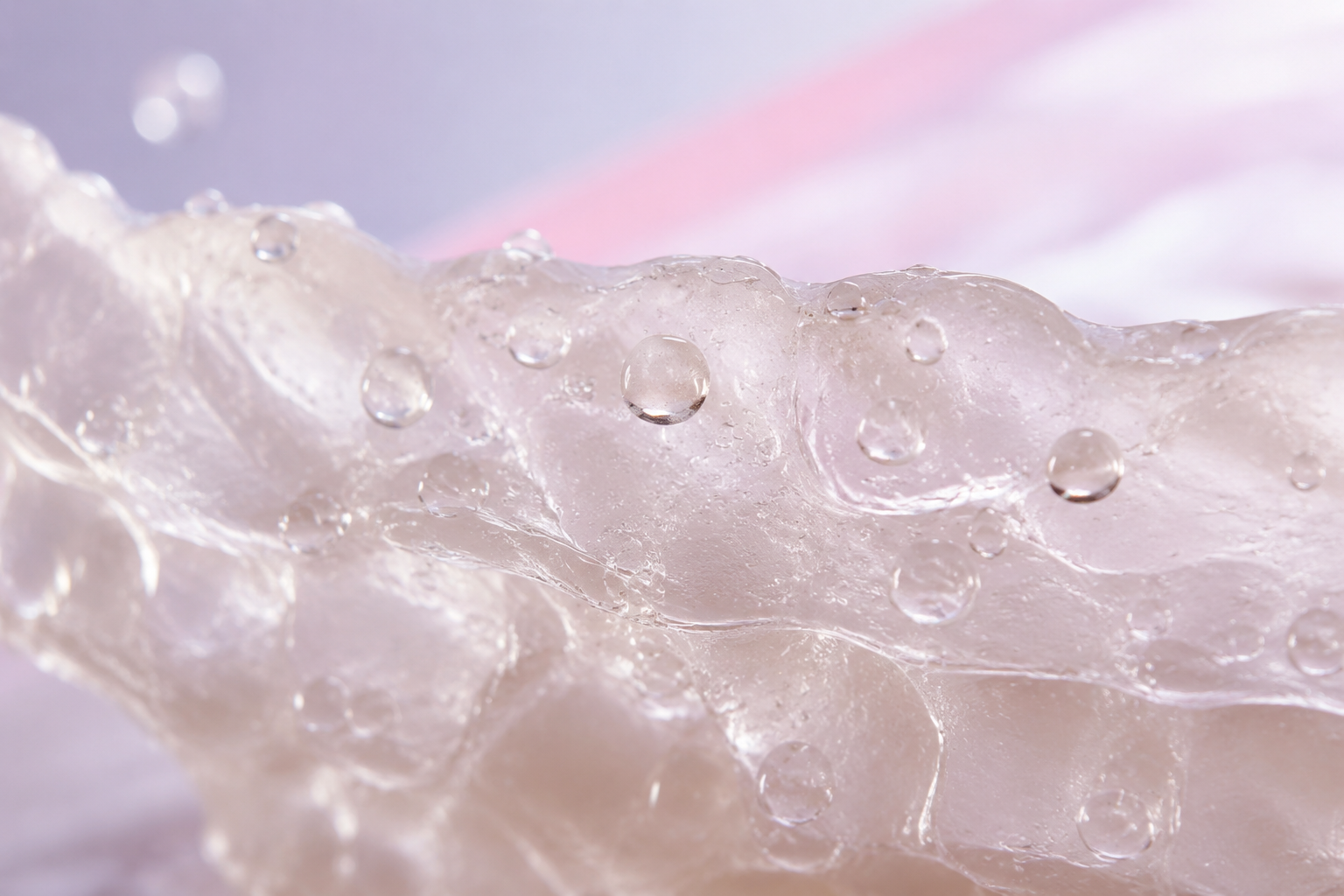 Zoom sur la texture absorbante de la matière hydrocolloïde